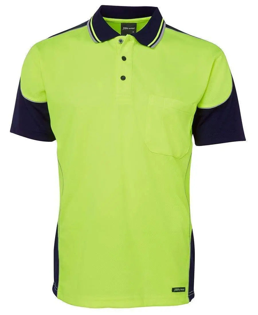 JB'S Hi-Vis Contrast Piping Polo 6HCP4 Metro Workwear.